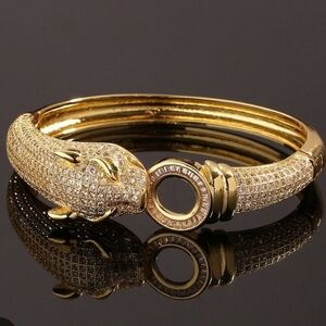 Natasha Couture Panther Head Banglep Bracelet